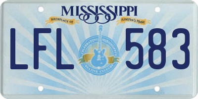 MS license plate LFL583