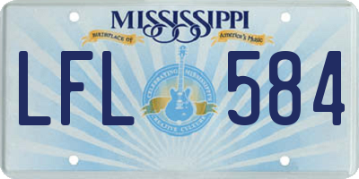 MS license plate LFL584