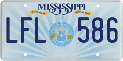 MS license plate LFL586