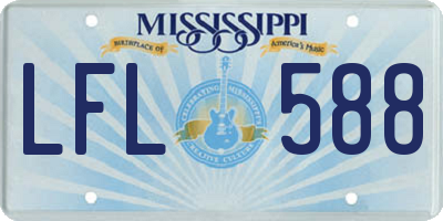 MS license plate LFL588