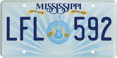 MS license plate LFL592