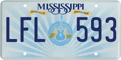 MS license plate LFL593