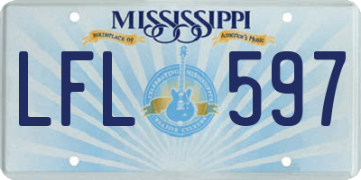 MS license plate LFL597