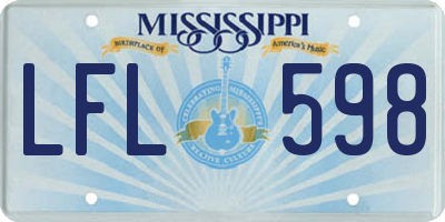 MS license plate LFL598