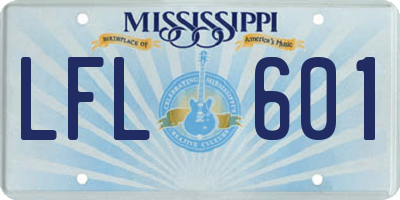 MS license plate LFL601
