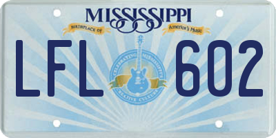 MS license plate LFL602