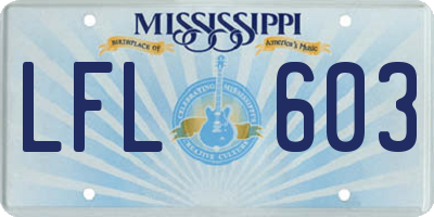 MS license plate LFL603