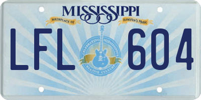 MS license plate LFL604