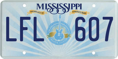 MS license plate LFL607