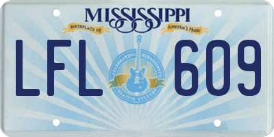 MS license plate LFL609