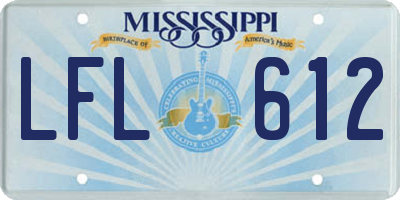 MS license plate LFL612
