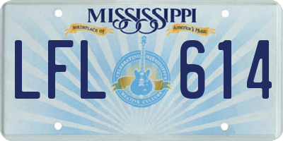 MS license plate LFL614