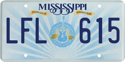 MS license plate LFL615