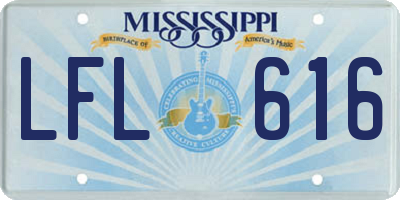 MS license plate LFL616