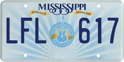 MS license plate LFL617
