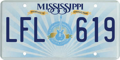 MS license plate LFL619