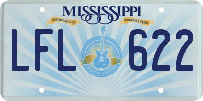 MS license plate LFL622