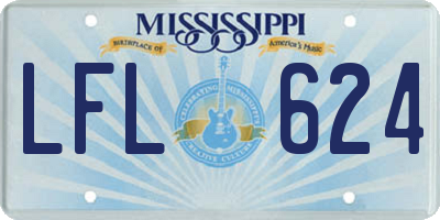 MS license plate LFL624