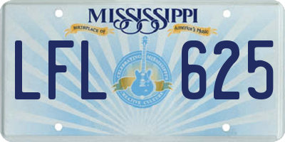 MS license plate LFL625