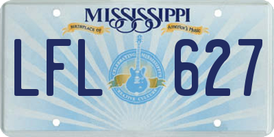 MS license plate LFL627