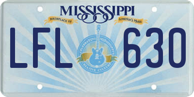 MS license plate LFL630