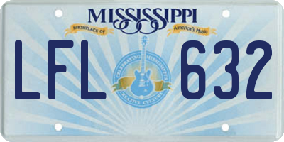MS license plate LFL632