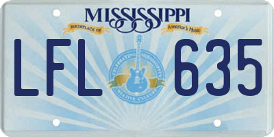MS license plate LFL635