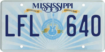 MS license plate LFL640