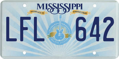 MS license plate LFL642