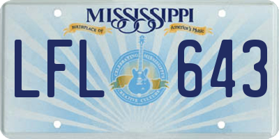 MS license plate LFL643