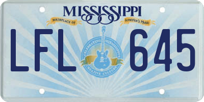 MS license plate LFL645