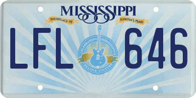 MS license plate LFL646