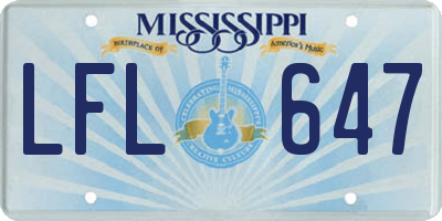 MS license plate LFL647