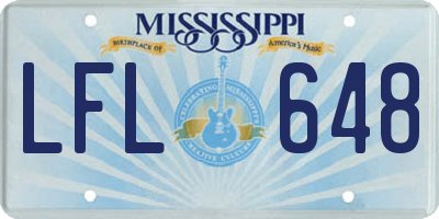 MS license plate LFL648