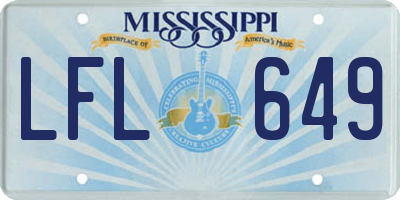 MS license plate LFL649