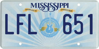 MS license plate LFL651