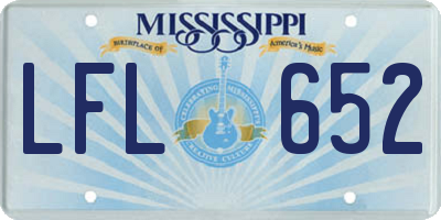MS license plate LFL652