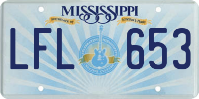 MS license plate LFL653