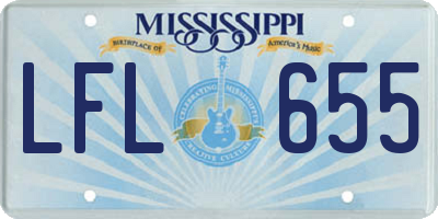 MS license plate LFL655