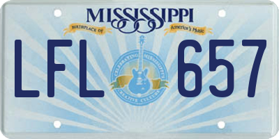 MS license plate LFL657