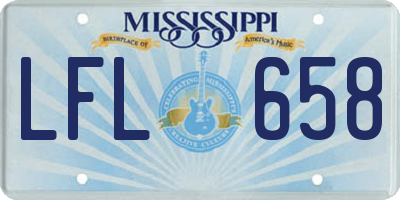 MS license plate LFL658