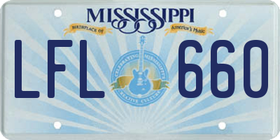 MS license plate LFL660