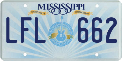 MS license plate LFL662