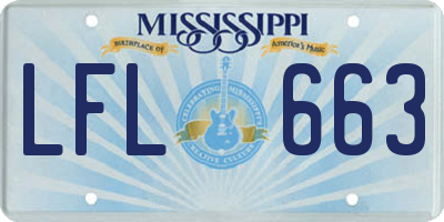 MS license plate LFL663