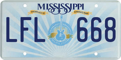 MS license plate LFL668