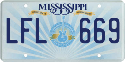 MS license plate LFL669
