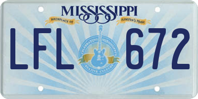 MS license plate LFL672