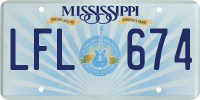 MS license plate LFL674