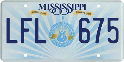 MS license plate LFL675