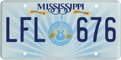 MS license plate LFL676
